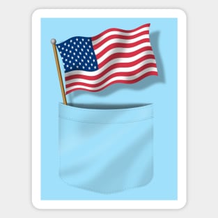 Fake Pocket USA Flag Magnet